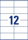 Etiketter på A4-ark, 105x42,3 mm, 12 etikett/ 100ark