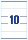 Etiketter på A4-ark, 97x55 mm, 10 etikett/ 100ark