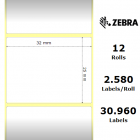 Zebra Etiketter Z-Select 2000D 32x25mm 12-Pack
