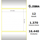Zebra Etiketter Z-Select 2000D 57x51mm 12-Pack