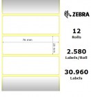 Zebra Etiketter Z-Select 2000D 76x25mm 12-Pack