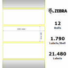 Zebra Etiketter Z-Select 2000D 102x38mm 12-Pack
