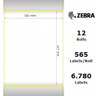 Zebra Etiketter Z-Select 2000D 102x127mm 12-Pack