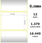 Zebra Etiketter Z-Perform 1000D 76x51mm 12-Pack