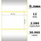 Zebra Etiketter Z-Perform 1000D 38x25mm 12-Pack