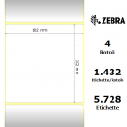 Zebra Etiketter Z-Perform 1000D 102x102mm 4-Pack
