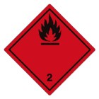 Farligt gods-etiketter Brandfarliga gaser 100x100mm