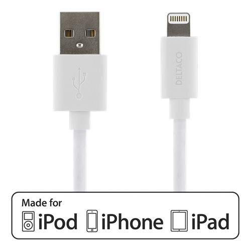 USB-synk-/laddarkabel till iPad, iPhone och iPod